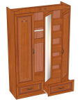 Аврора Шкаф трехстворчатый (вишня оксфорд) ЛД 504.030 (1350х2106х473)