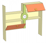 Фруттис Надстройка к письменному столу с часами ЛД 503.110 (1400х1200х270)