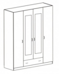 SHM-3 Шкаф для одежды 4 двери c зеркалами 1776х580х2150