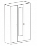 SH-1 Шкаф для одежды 3 двери с зеркалом 1332х580х2150