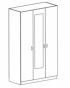 SH-1 Шкаф для одежды 3 двери с зеркалом 1332х580х2150