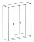 SH-3 Шкаф для одежды 4 двери и 1 ящиком 1776х580х2150
