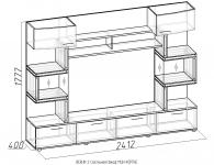 Berlin 2 Шкаф МЦН (венге) (2412х1777х400)